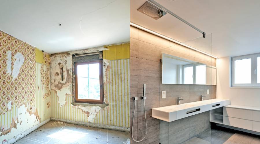 luxury bathroom renovation before and after gold coast